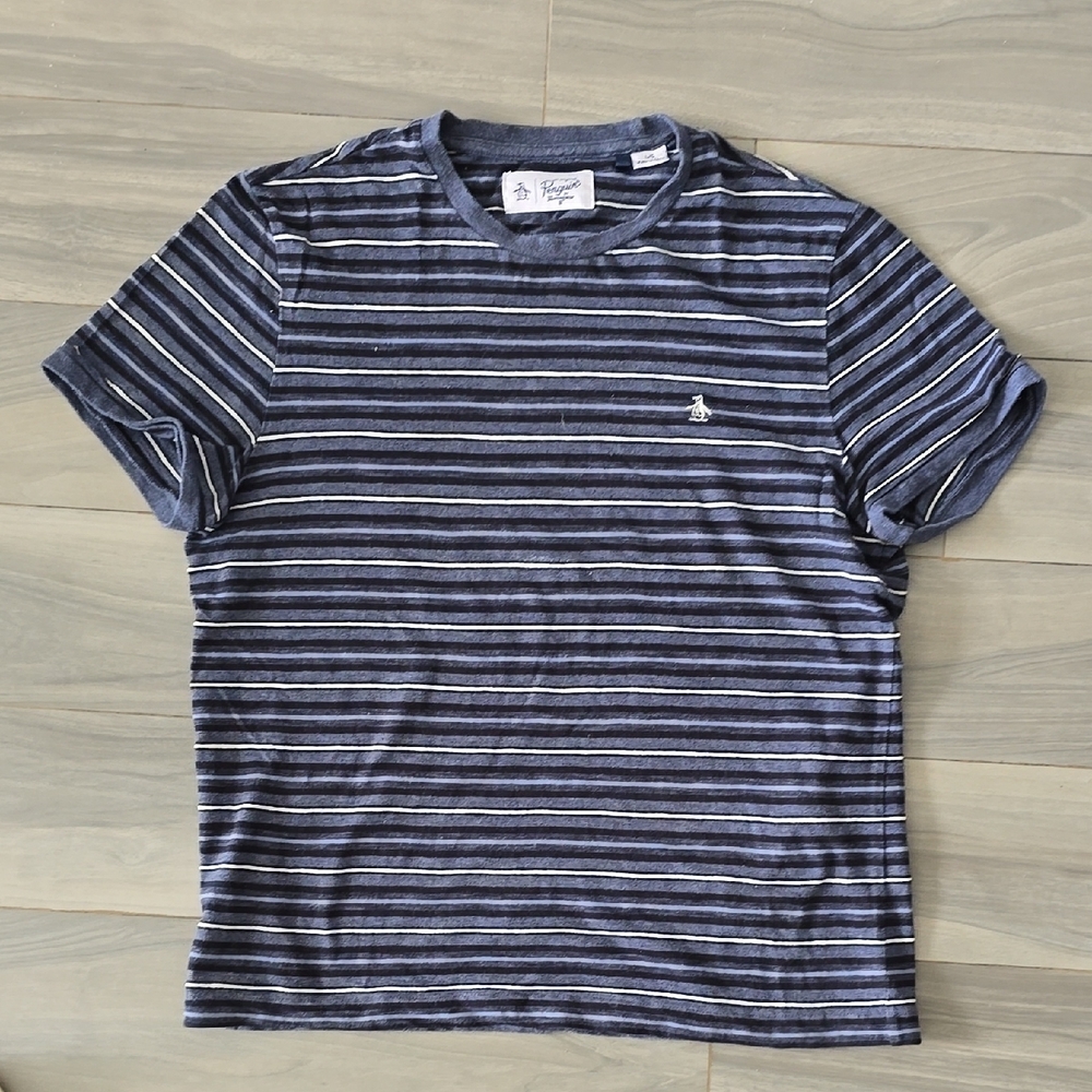 Original Penguin Navy Striped Tee